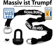 Kohlburg Alcatraz 6kg Grandininė Spyna, 150 cm, Vds Sertifikuota