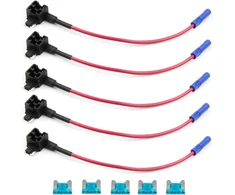 Kolacen Automobilinis automobilio sunkvežimio 5 dalių 16 gabarito grandinės saugiklio Tap adapteris žemo profilio mini mentės tipo saugikliui + 5 vienetai 15apm žemo profilio mini saugiklis