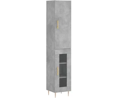 Komoda, betono pilkos spalvos, 34,5x34x180cm, apdirbta mediena