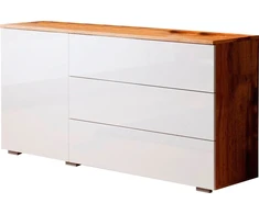 Komoda Paris, 110 cm, 3 stalčiai, lentynos
