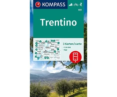 Kompass wanderkarten-set 683 trentino (3 žemėlapiai) 1:50.000: įskaitant žemėlapį, skirtą naudoti neprisijungus kompass programėlėje. važiavimas dviračiu. slidinėjimo turai. jodinėjimas.