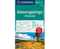 Kompass žygio žemėlapis 2087 Riesengebirge, Krkonose 1:50.000: 4in1 žygio žemėlapis, su aktyviu gidu ir detalūs žemėlapiai, įskaitant žemėlapį naudojimui neprisijungus ... Važiavimas dviračiu. Slidinėjimo turai. Slidinėjimas.