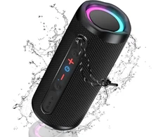 Kompiuterio kolonėlės Bluetooth kolonėlė su šviesa, muzikos grotuvas, nešiojama bluetooth dėžutė, atspari vandeniui, dvigubi žemų dažnių garsiakalbiai, stereo garsas, ilgas baterijos veikimo laikas, laisvų rankų funkcija telefonui, lauke, muzikos mėgavimasis