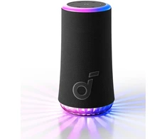 Kompiuterio kolonėlės Soundcore Glow mobilusis garsiakalbis su 30 W 360° visapusišku garsu, sinchronizuotais šviesos spinduliais, 18 valandų atkūrimu, individualiu Eq, šviesų šou, Ip67 atsparumu vandeniui ir dulkėms, skirtas namams, sodui, vakarėliams
