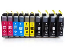 Komplektas 10x rašalo kasetė Brother Lc123 Mfc-j870dw Mfc-j875dw Dcp-j132w