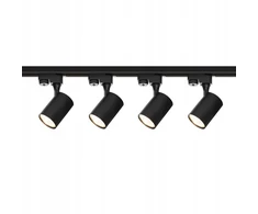 Komplektas 4x bėginis prožektorius lubinis šviestuvas Gu10 Led + 2m 1-fazis bėgis