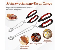 Komunj 2 žirklinės žnyplės, virtuvinės žnyplės, žirklės, bbq žnyplės, žirklės, nerūdijančio plieno žirklinės žnyplės, žirklinės žnyplės su rankenomis, nerūdijančio plieno bbq žnyplės, žirklinės bbq žnyplės, bbq