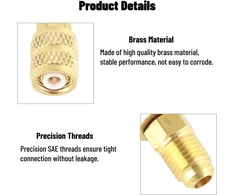 Kondicionierius R410a A/c žarnos adapteris 1/4" Sae išorinis į 5/16" Sae vidinį Hvac žarnos jungtis mini split sistemų oro kondicionieriams (r410a išorinis 1/4sae vidinis 5/16sae)