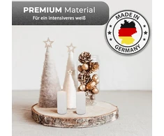 König® The Original! Premium žvakės stulpeliai - pagaminta Vokietijoje - 10 žvakių rinkinys su ilgu degimo laiku - balta - 40 x 90 mm