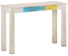 Konsolinis staliukas, baltas, 115x35x77cm, mango mediena