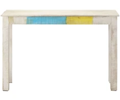 Konsolinis staliukas, baltas, 115x35x77cm, mango mediena