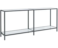 Konsolinis staliukas, baltas, 180x35x75,5cm, grūdintas stiklas