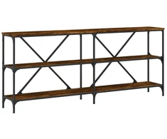 Konsolinis staliukas, dūminis, 180x30x75cm, mediena/geležis