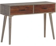 Konsolinis staliukas, pilkas, 110x35x75cm, mango masyvas