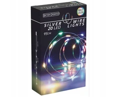 Koopman eglutės lemputės viela 20 led 95 cm įvairiaspalvė stipri viela vidaus