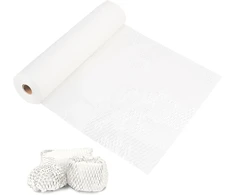 Korėtojo popieriaus pakavimo popierius, 30 cm x 30 m, baltas, burbulinės plėvelės alternatyva saugiam ir tvariam siuntimui, užpildymo medžiaga, pakavimo medžiaga, perkraustymui, dovanų pakavimui (baltas)