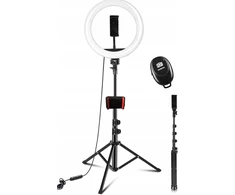 Kosmetinė grindų žiedinė Led lempa Ring 25cm, juoda