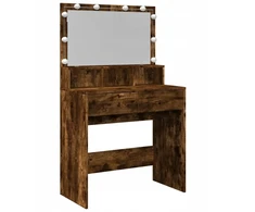 Kosmetinis staliukas su Led apšvietimu, dūminis ąžuolas, 80x41x134,5 cm