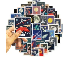 Kosmoso lipdukai Visatos astronautų lipdukų rinkinys, 50 vnt., skirti riedlentėms, grafiti, motociklams, dviračiams, snieglentėms, bagažui, nešiojamam kompiuteriui, automobiliui, lagaminui vaikams ir paaugliams, vandeniui atsparūs vinilo lipdukai
