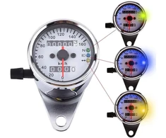 Koso Motociklo spidometras, motociklo spidometras, motociklo odometras, 1 universalus motociklo odometro slėgio matuoklio signalas dvigubas skaitmeninis ekranas km/h (sidabrinis)