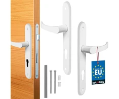 Kotarbau® Durų rankena 72 mm Dešinė Kairė profilio cilindrui Balta Durų furnitūra Durų rankena Durų rankenų komplektas Kambario durų skląstis Aliuminis