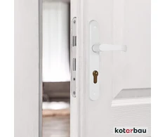 Kotarbau® Durų rankena 72 mm Dešinė Kairė profilio cilindrui Balta Durų furnitūra Durų rankena Durų rankenų komplektas Kambario durų skląstis Aliuminis