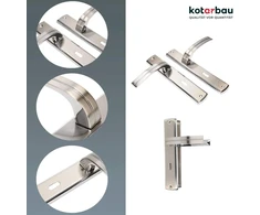 Kotarbau® Durų Rankenų Komplektas 72 mm Bb Ilga Plokštelė Nikelio-chromo Universalus Modernus