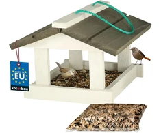 Kotarbau® inkilas pakabinamas lesyklėlė laukiniams paukščiams lesyklėlė paukščiams balkono lesyklėlė medinė lesyklėlė namelis + 0.5kg maisto nemokamai
