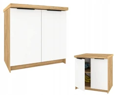 Krak Meble pastatoma virtuvės spintelė Kira, ąžuolo craft/balta, 80 cm, su stalviršiu, tylus uždarymas