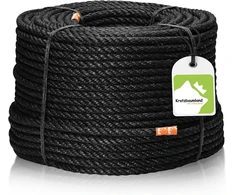 Kratzbaumland Premium juodas sisalio lynas 8 mm juodas sisalio lynas draskyklėms, įvairaus ilgio (20 metrų)