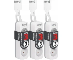 Kreg ilginamasis laidas 3m be jungiklio, 3 lizdai, baltai pilkas, 10a x3