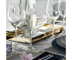 Krosno taurių rinkinys šampanui - 6 vnt. | 210 ml | Splendour kolekcija | Krištolinis stiklas, be švino | Elegantiškas dizainas su aukšta kojele | Putojančiam vynui, Prosecco ir šventėms