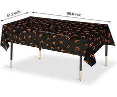 Kruce 3 dalių Helovino staltiesės, vaiduoklių vakarėlio staltiesė, plastikinė, oranžinės Helovino vaiduoklių tematikos vakarėlio dekoracijos, 220 x 130 cm