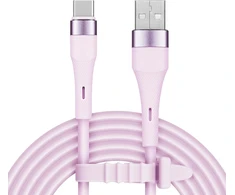 Krüger&amp;matz Km1268-1p Usb kabelis - Usb Type C 1 m silikoninis rožinis