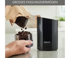 Kavamalė Krups F20342 kavos malūnėlis ir prieskonių malūnėlis viename, galingas variklis, reguliuojamas malimas, 75 g talpa, nerūdijančio plieno smūginis peiliukas, apsauginis dangtelis, neslystančios kojelės, juodas