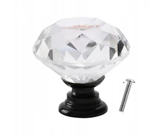 Kryštolinė baldų rankenėlė, juoda, 30mm, Glamour stilius