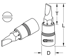 Ks tools 918.1486 1/4 colio chromeplus antgalio lizdas, skirtas įsukamiems varžtams, 8 mm