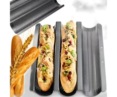 Kuchenprofi forma 3 bagetėms, užkepėlėms, bandelėms kepti, metalinė skarda