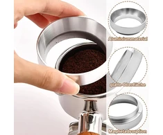 Kuizhen kavos dozavimo žiedas 58 mm universalus espresso dozavimo piltuvėlis aliumininis kavos dozavimo žiedas su magnetiniu kavos miltelių tikslaus užpildymo pakeitimu kavos aparato portafiltro priedams