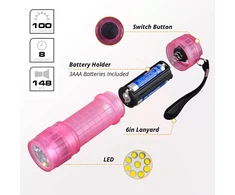Kunhe 5 fluorescencinių mini žibintuvėlių vaikams su 15 Aaa baterijų – puikiai tinka stovyklavimui, lazerių dienai, vakarėlių maišeliams, gimtadienio dovanoms, smulkioms dovanėlėms mergaitėms, berniukams, mokyklos klasei