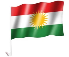 Kurdistano Vėliava Automobiliui - Raudona/balta/žalia