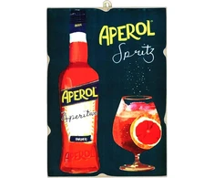 Plakatas Kustom Art retro stiliaus reklamos serija vintage aperol sienos meno atspaudas ant medžio 25x18cm