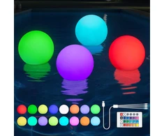 Kuwung plaukiojantys baseino šviestuvai, 4 vnt. tvenkinio šviestuvų rinkinys, baseino šviestuvai, plaukiojantys po vandeniu su nuotoliniu valdymu, 16 rgb spalvą keičiančių vandeniui atsparių led šviestuvų baseinui, sodui, tvenkiniui, vakarėliui