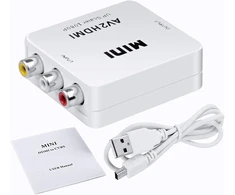 Kuyia av į hdmi rca/cvbs 3 rca composite video mini av į hdmi konverteris/adapteris/rca mini dėžutė, skirta tv/pc/ps3/mėlynas-ray dvd