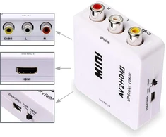 Kuyia av į hdmi rca/cvbs 3 rca composite video mini av į hdmi konverteris/adapteris/rca mini dėžutė, skirta tv/pc/ps3/mėlynas-ray dvd