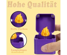 Kvgbnt dėžutė su viduriniu pirštu, dovana su viduriniu pirštu, 5 x 5 cm violetinė dovanų dėžutė su dangteliu, išdaiga su kaka, biuro ir namų dekorui, smagi išdaigos dovana (violetinis kvadratas)