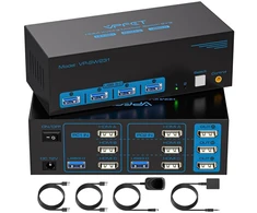 Monitorius Kvm jungiklis 2 Pc 3 Monitoriai 8k60hz su Usb 3.0