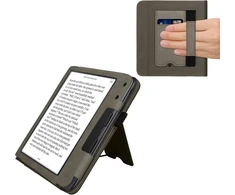 Kwmobile Apsauginis dėklas, suderinamas su Kobo Kobo Libra Colour / Tolino Vision Colour atverčiamu dėklu - dėklas su rankos dirželiu - Heart Pilkas