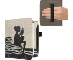 Kwmobile dėklas su dirželiu Pocketbook Era/era Colour, juodas/smėlio