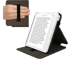 Kwmobile dėklas, suderinamas su kobo kobo libra colour/tolino vision colour dėklu - dėklas su kilpa ir stovu - bibliotekos tema, įvairiaspalvis